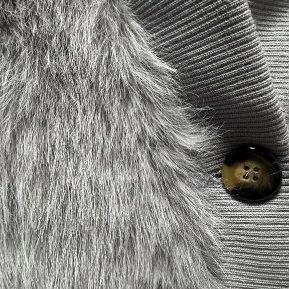 NWT Astrid Oversized Statement Faux Fur Cardigan – Grey – Sample